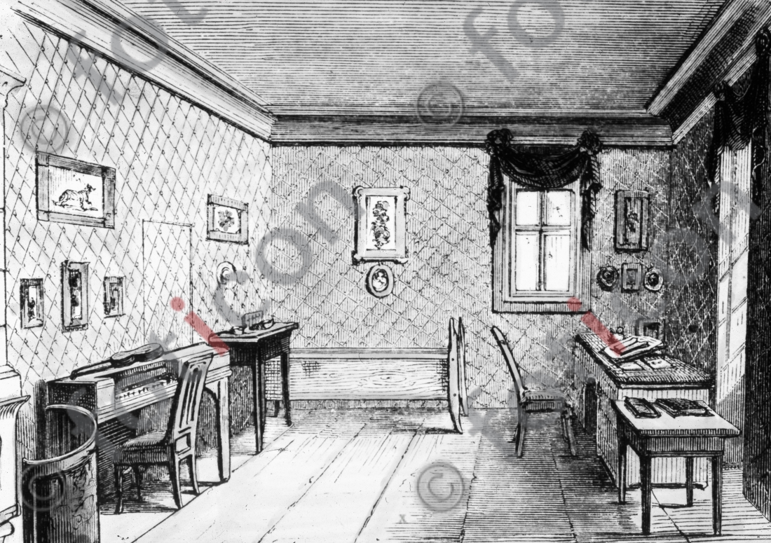 Arbeitszimmer von Friedrich Schiller | Study by Friedrich Schiller - Foto simon-156-066-sw.jpg | foticon.de - Bilddatenbank für Motive aus Geschichte und Kultur